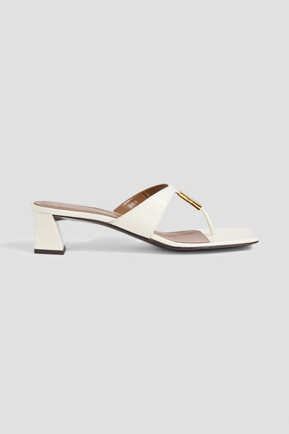 Giuseppe Zanotti Pepita 45 Embellished Leather Mules White Women's