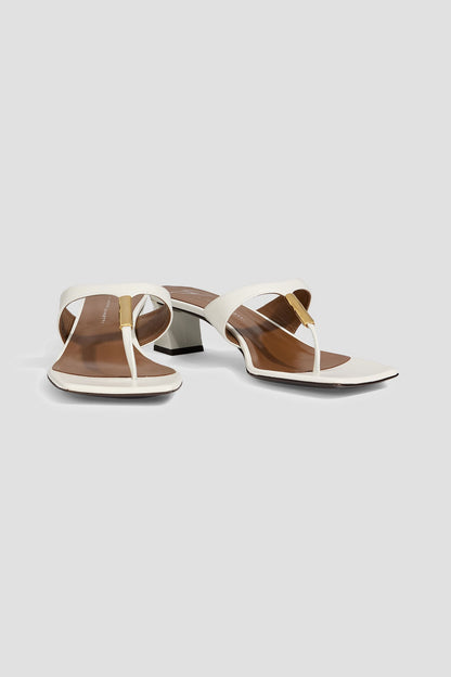 Giuseppe Zanotti Pepita 45 Embellished Leather Mules White Women's