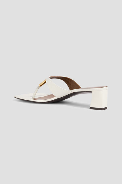 Giuseppe Zanotti Pepita 45 Embellished Leather Mules White Women's