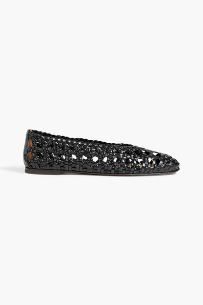 Giuseppe Zanotti Amanda 05 Woven Leather Ballet Flats Black Women's