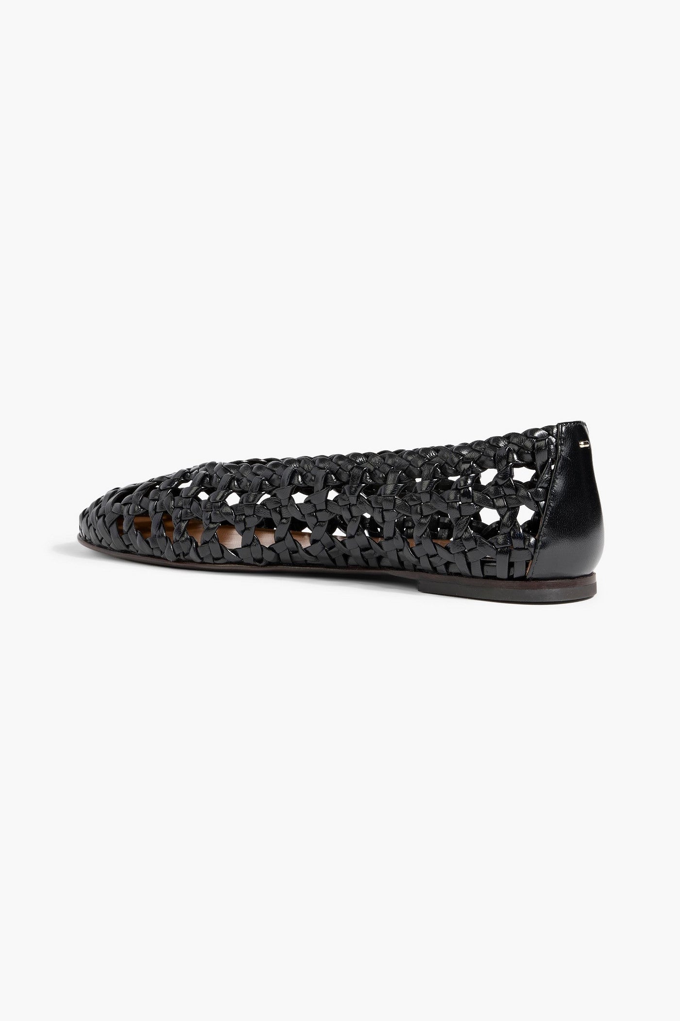Giuseppe Zanotti Amanda 05 Woven Leather Ballet Flats Black Women's