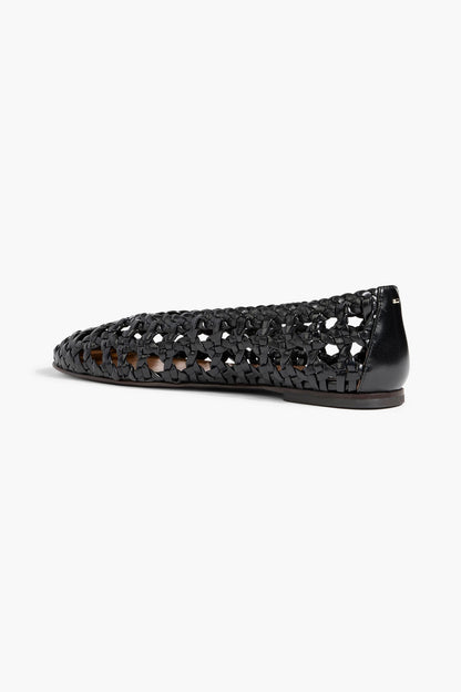 Giuseppe Zanotti Amanda 05 Woven Leather Ballet Flats Black Women's