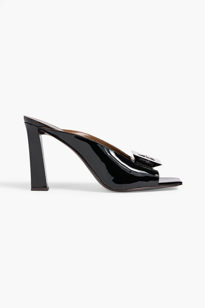Giuseppe Zanotti Mya 90 Buckled Patent-Leather Mules Black Women's