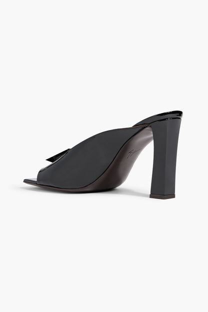 Giuseppe Zanotti Mya 90 Buckled Patent-Leather Mules Black Women's
