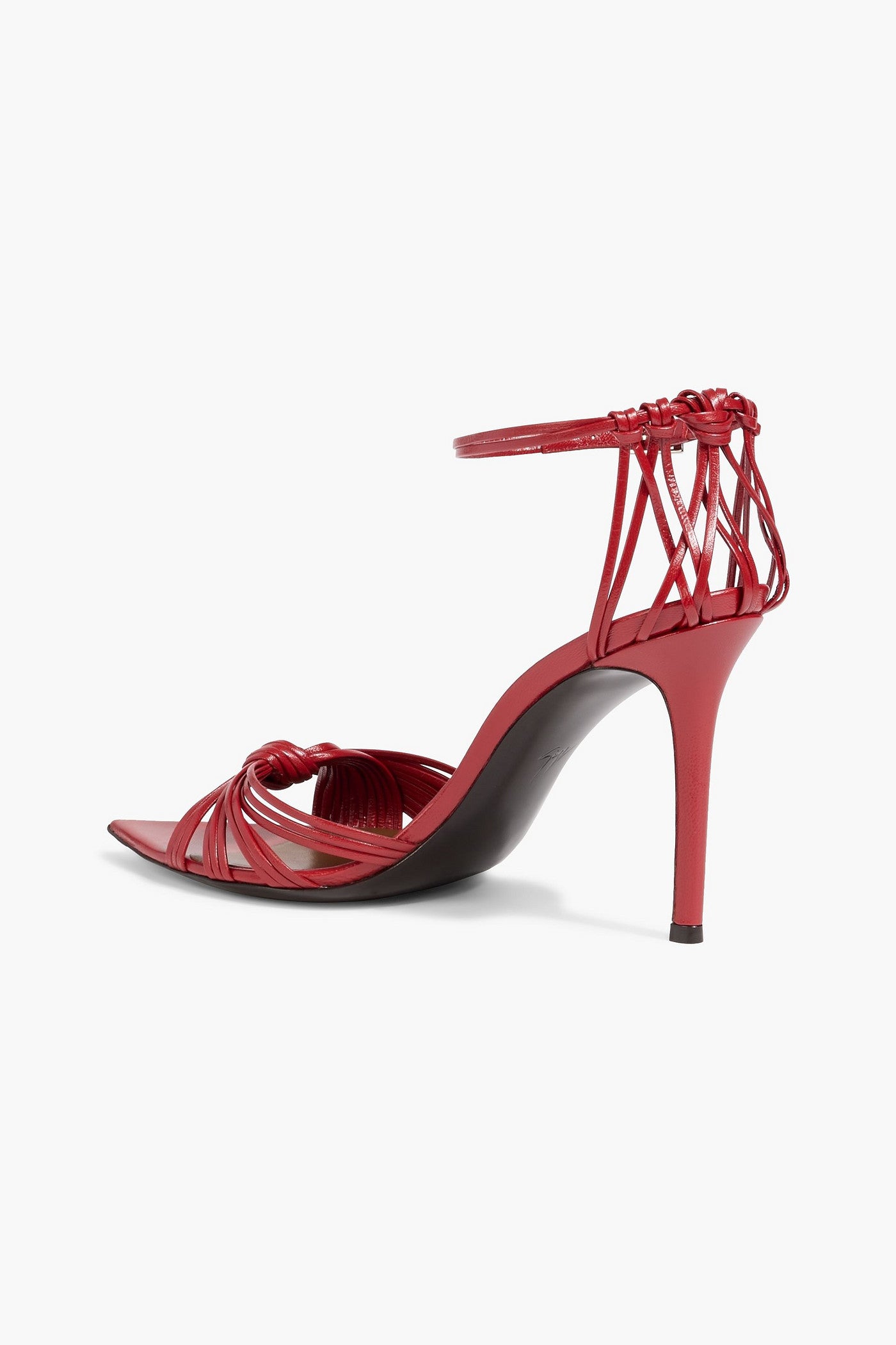 Giuseppe Zanotti Intriigo Knot 90 Leather Sandals Brick Women's