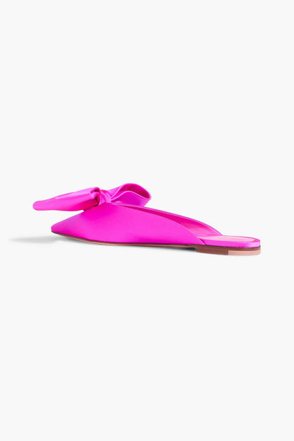 Valentino Garavani Un Chteau Bow-Detailed Satin Mules Bright Pink Women's