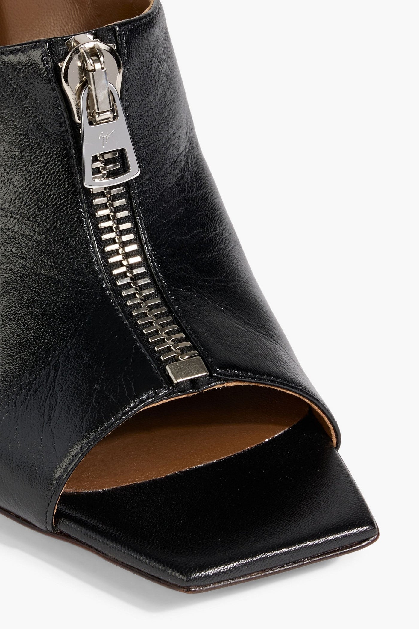 Giuseppe Zanotti Oraine 90 Zip-Detailed Leather Mules Black Women's