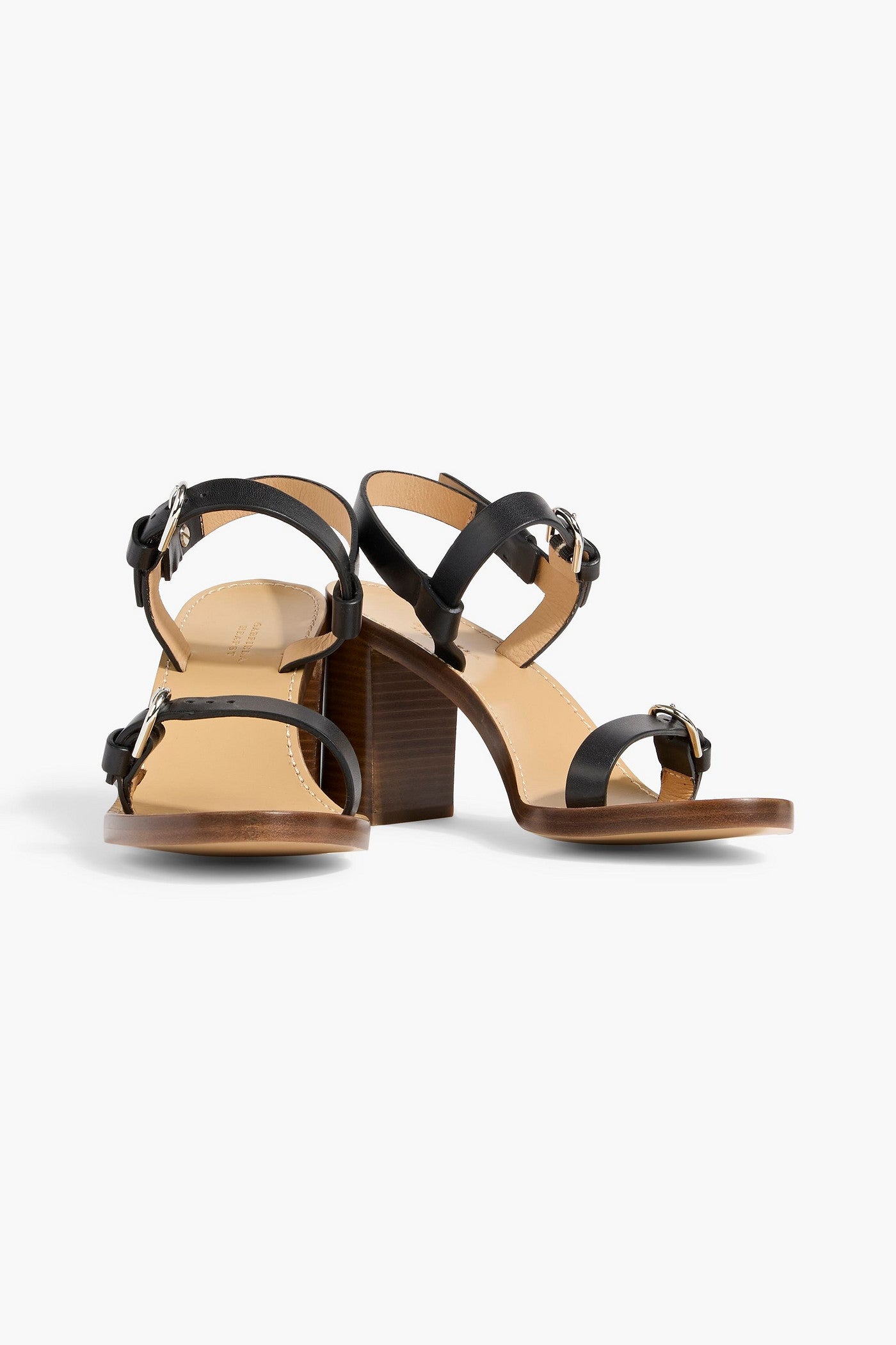 Gabriela Hearst Miraya Buckled Leather Slingback Sandals Black Women's
