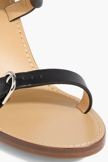 Gabriela Hearst Miraya Buckled Leather Slingback Sandals Black Women's