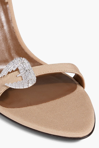 Giuseppe Zanotti Marielena 90 Crystal-Embellished Satin Slingback Sandals Sand Women's