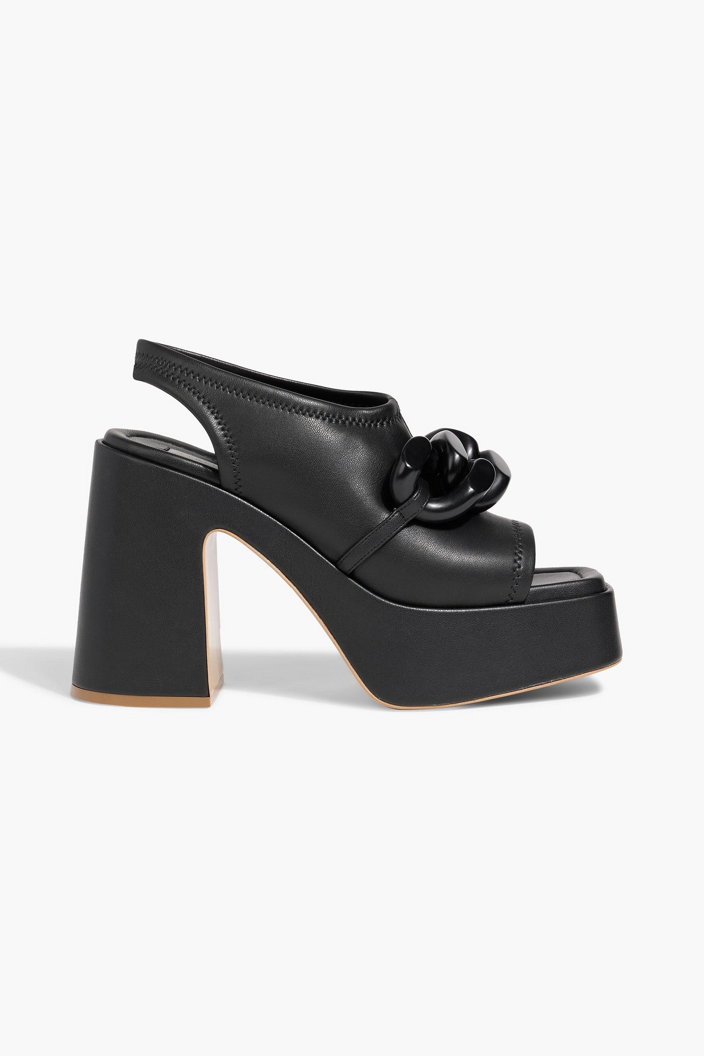 Stella Mccartney Skyla Chain-Embellished Platform Slingback Sandals Black Women's