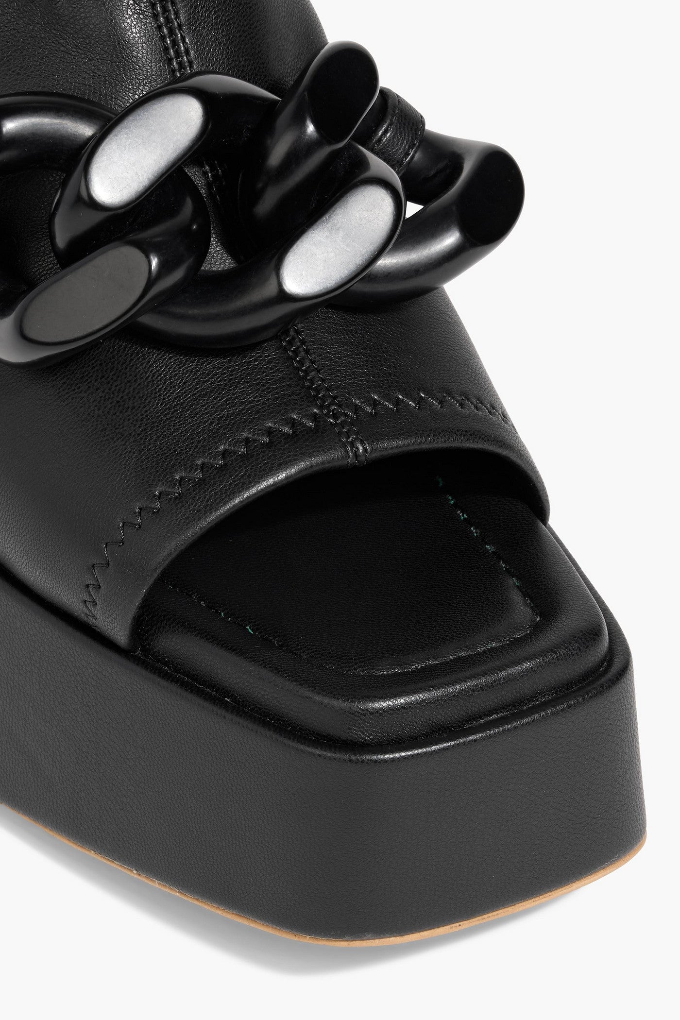 Stella Mccartney Skyla Chain-Embellished Platform Slingback Sandals Black Women's