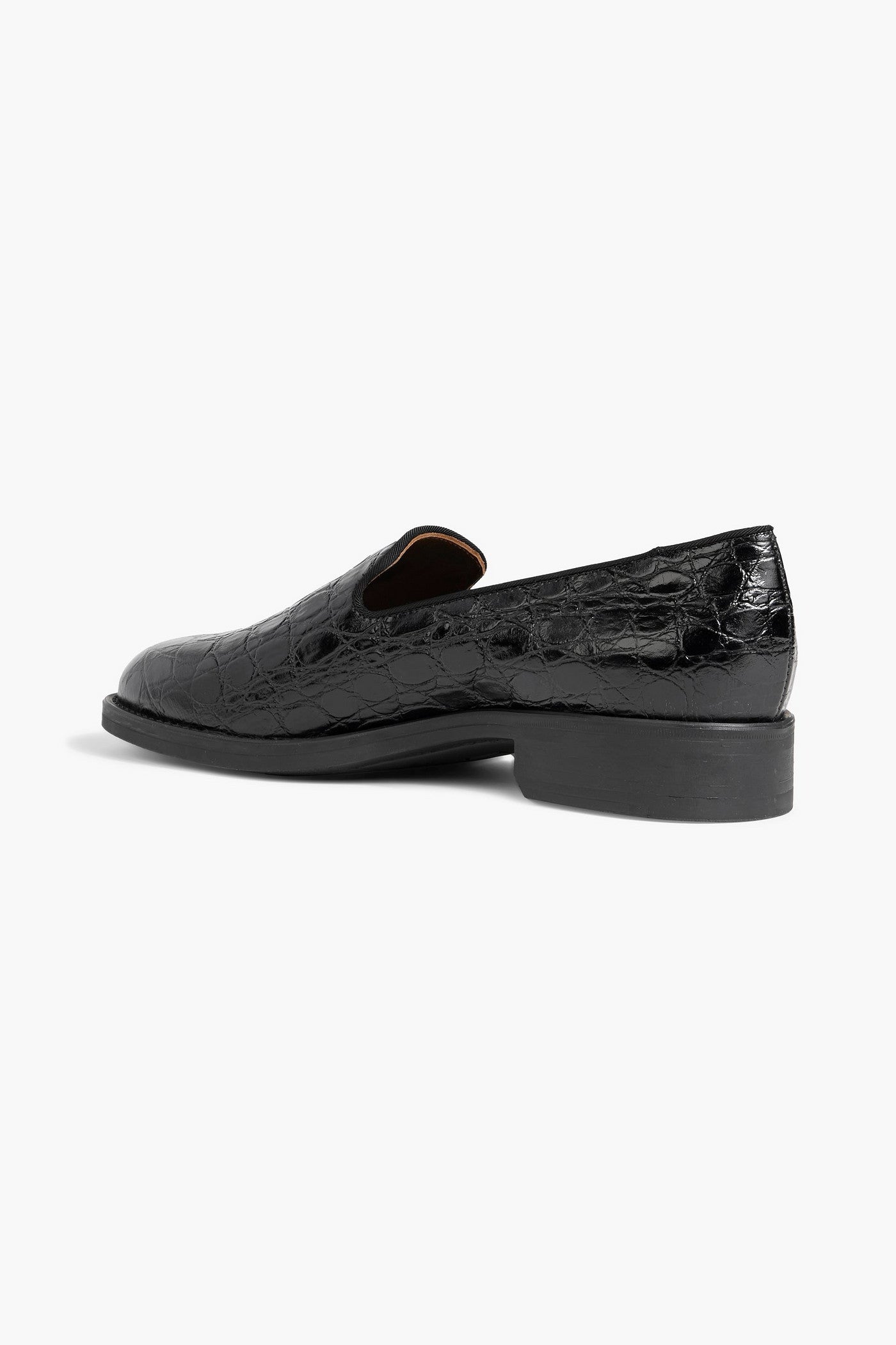 Giuseppe Zanotti Dories Croc-Effect Leather Loafers Black Women's
