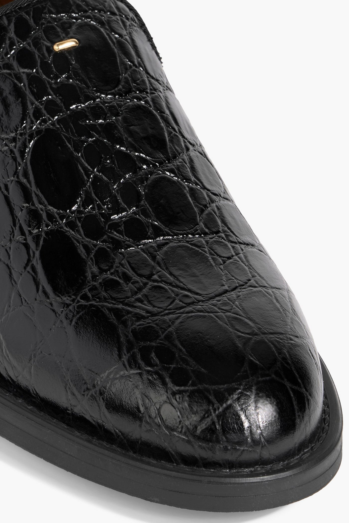 Giuseppe Zanotti Dories Croc-Effect Leather Loafers Black Women's