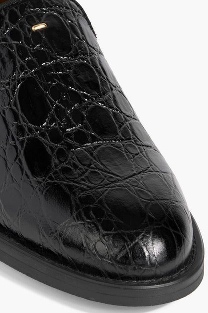 Giuseppe Zanotti Dories Croc-Effect Leather Loafers Black Women's