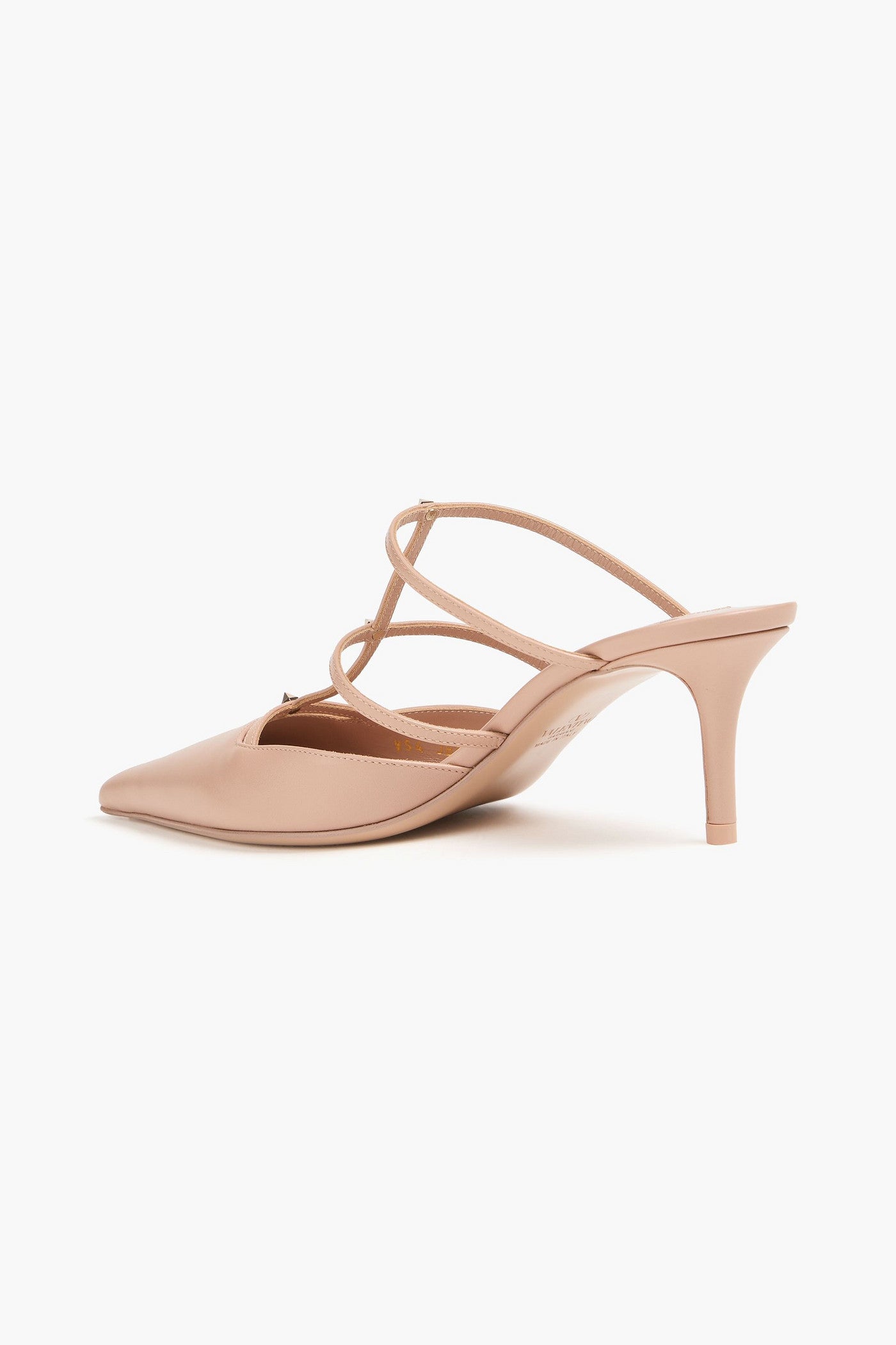 Valentino Garavani Rockstud Wispy Leather Mules Blush Women's