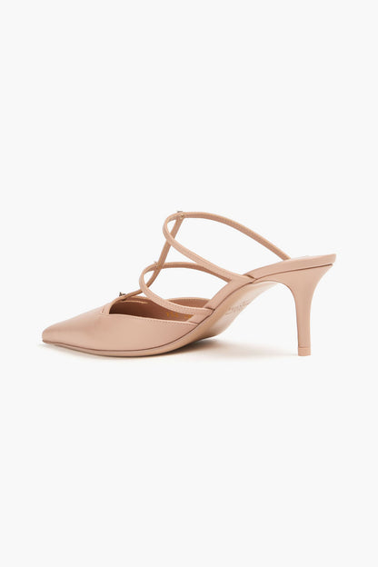 Valentino Garavani Rockstud Wispy Leather Mules Blush Women's