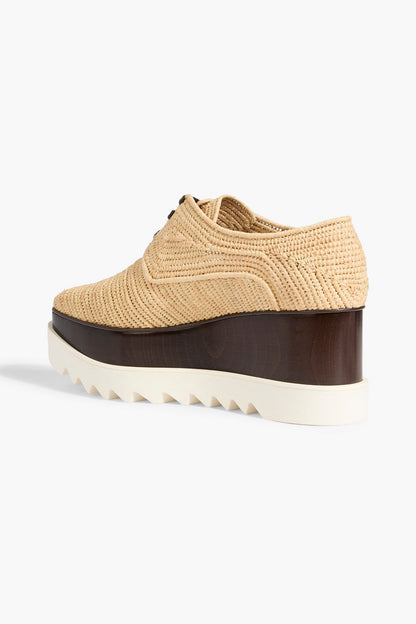 Stella Mccartney Elyse Raffia Platform Brogues Neutral Women's