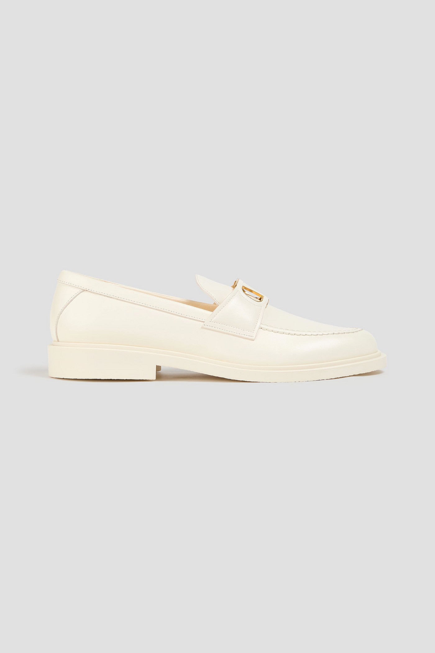 Valentino Garavani Vlogo Signature Leather Loafers Ivory Women's