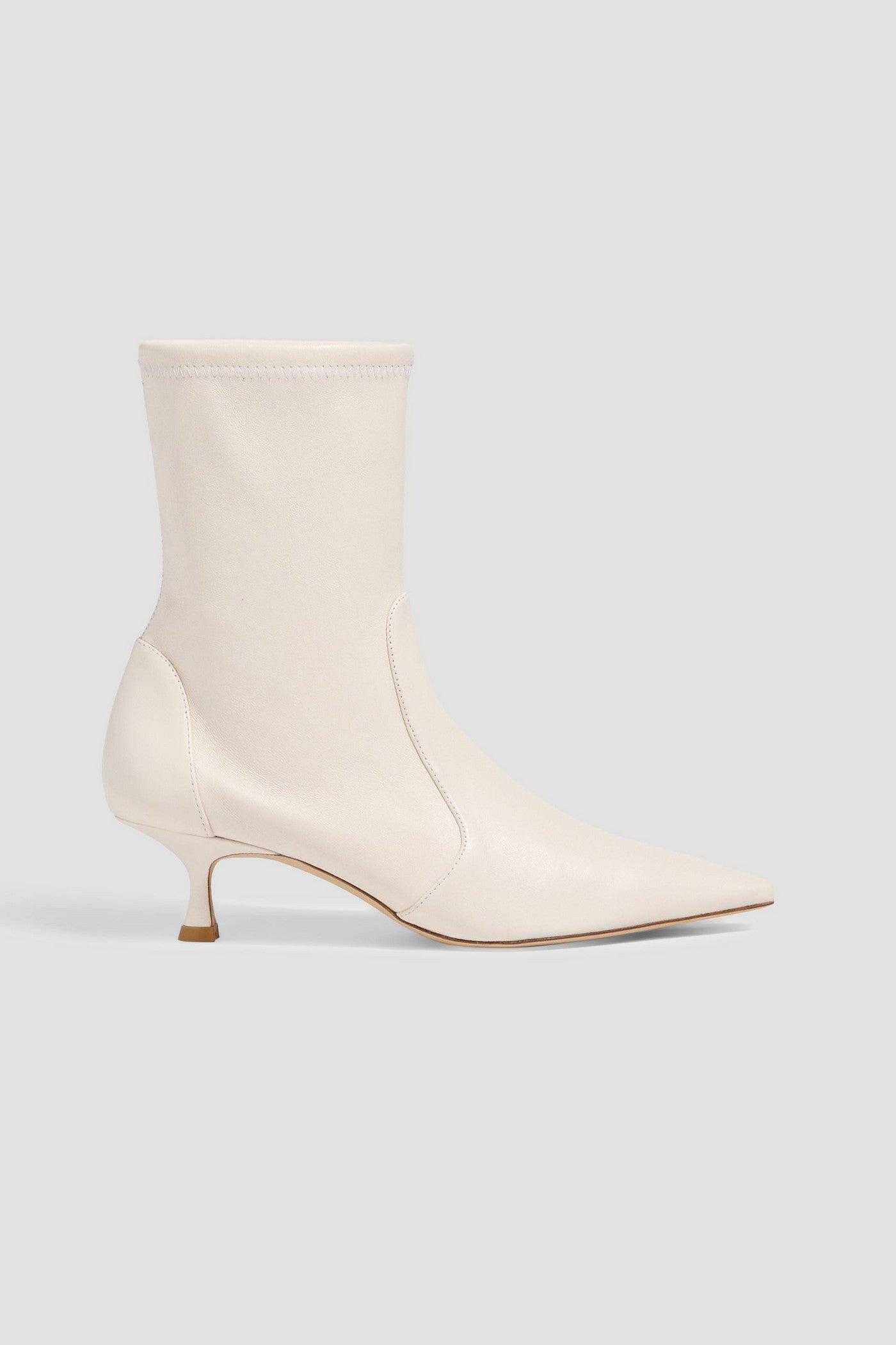 Stuart Weitzman Naomi 50 Leather Ankle Boots Cream Women's