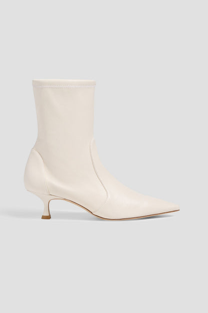 Stuart Weitzman Naomi 50 Leather Ankle Boots Cream Women's