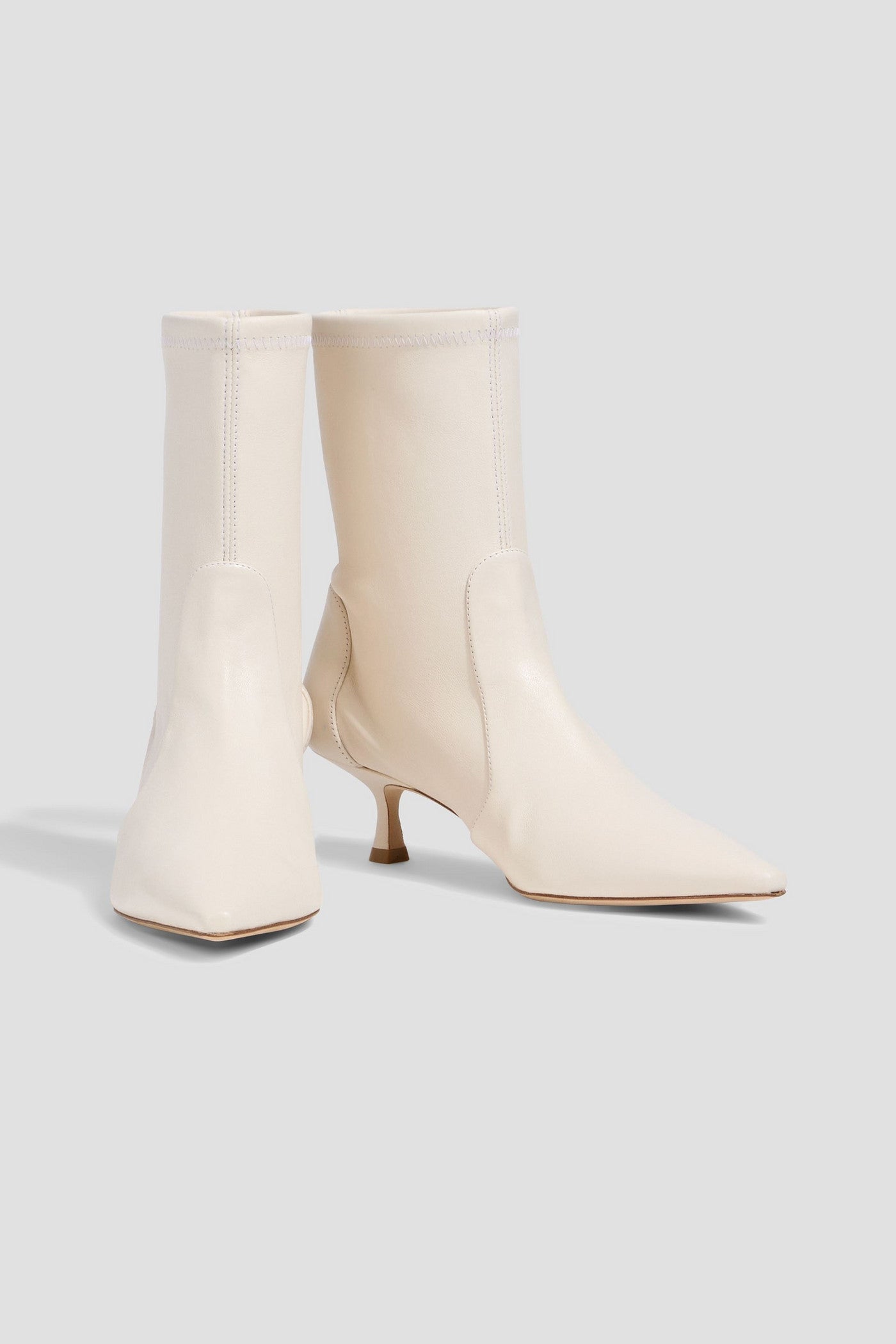 Stuart Weitzman Naomi 50 Leather Ankle Boots Cream Women's