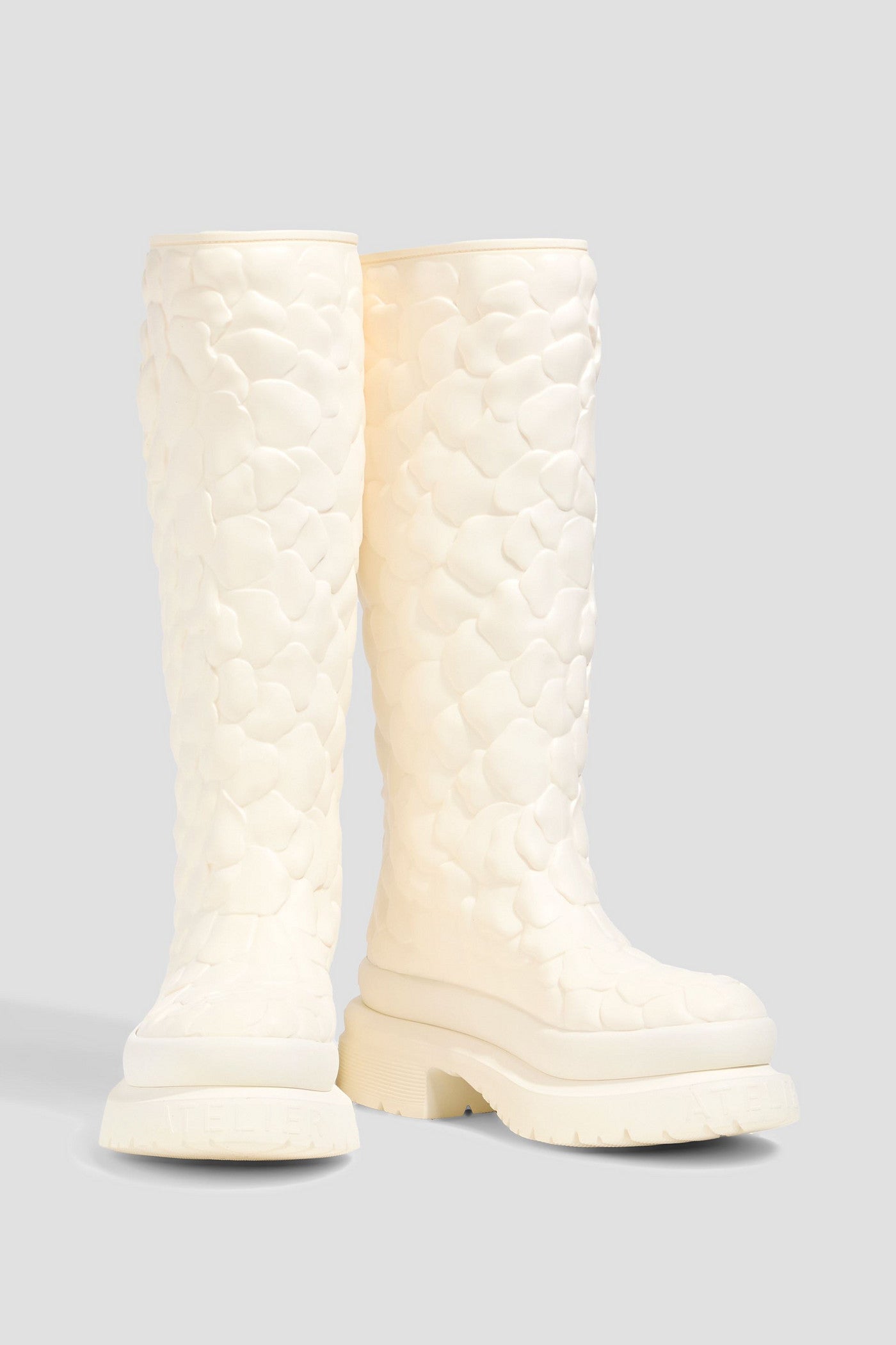 Valentino Garavani Atelier 03 Rose EditionPvc Platform Knee Boots Ivory Women's