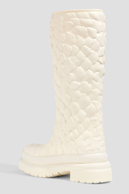 Valentino Garavani Atelier 03 Rose EditionPvc Platform Knee Boots Ivory Women's