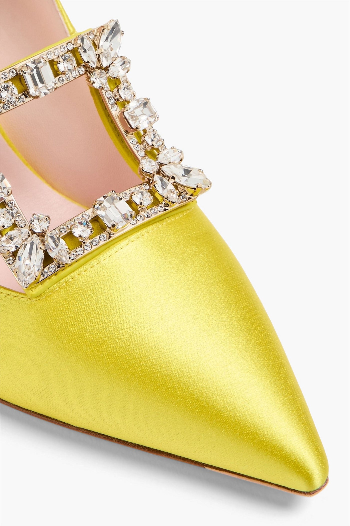 Roger Vivier Bouquet 85 Embellished Satin Pumps Yellow Women's
