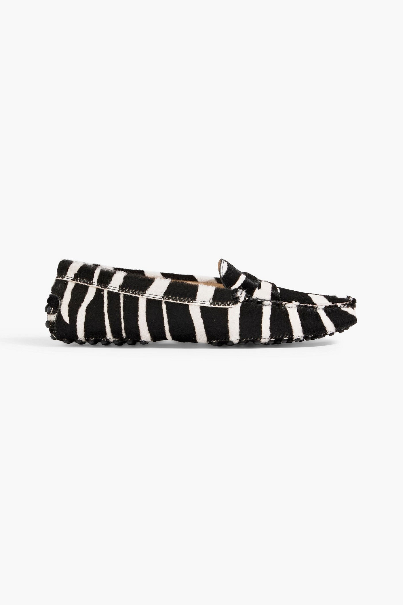 Tod's Gommino Zebra-Print Calf Hair Loafers Animal Print Women's