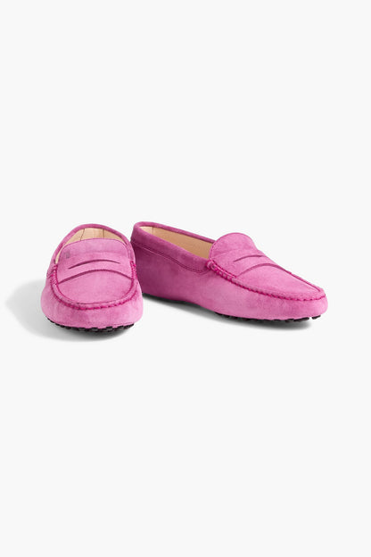 Tod's Gommino Suede Loafers Magenta Women's