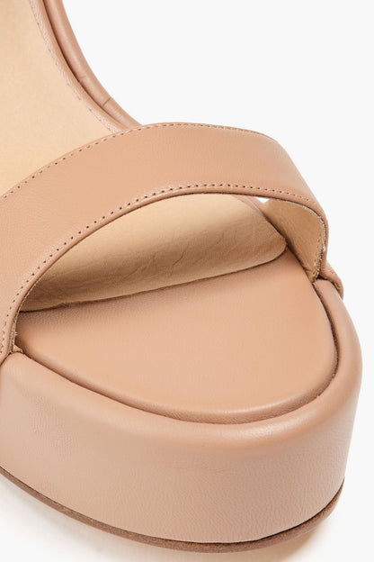 Gabriela Hearst Iris Leather Platform Sandals Sand Women's