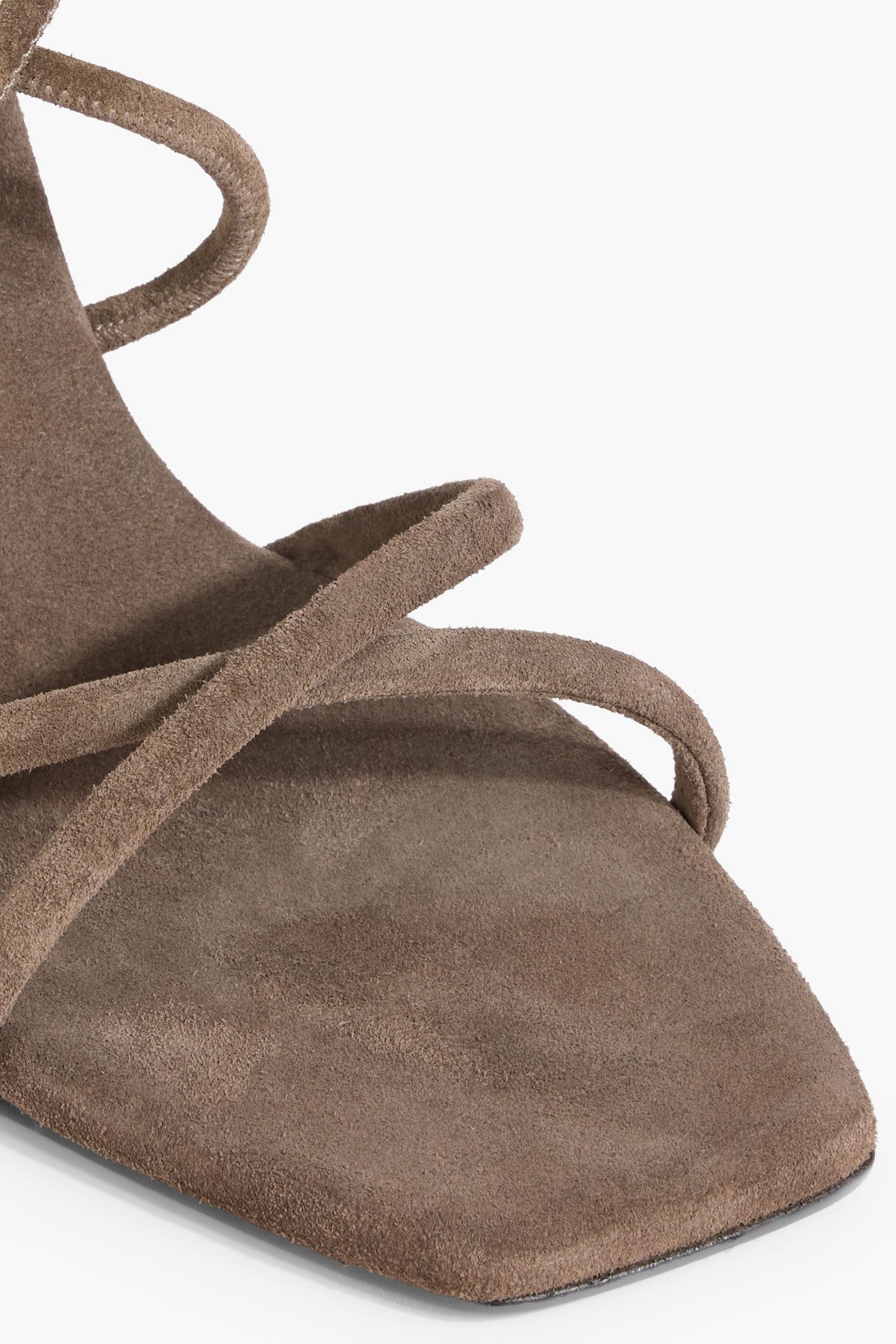 Brunello Cucinelli Bead-Embellished Suede Sandals Taupe Women's