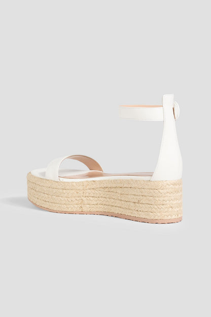 Gianvito Rossi Seville 40 Suede Platform Sandals White Women's