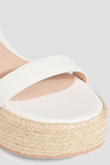 Gianvito Rossi Seville 40 Suede Platform Sandals White Women's