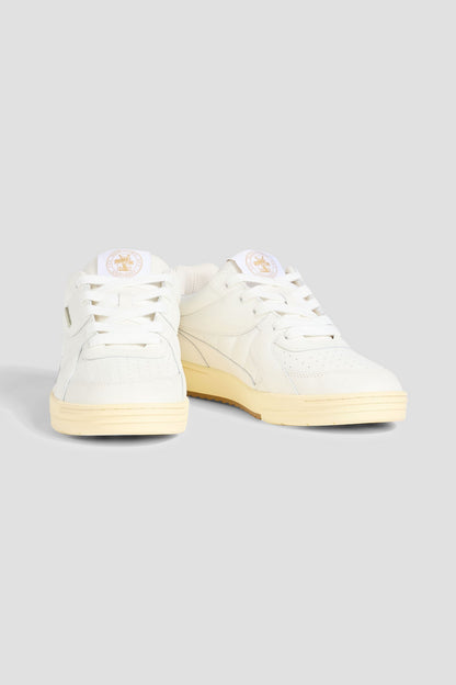 Palm Angels University Quilted Leather Sneakers White