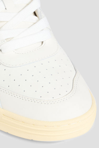 Palm Angels University Quilted Leather Sneakers White