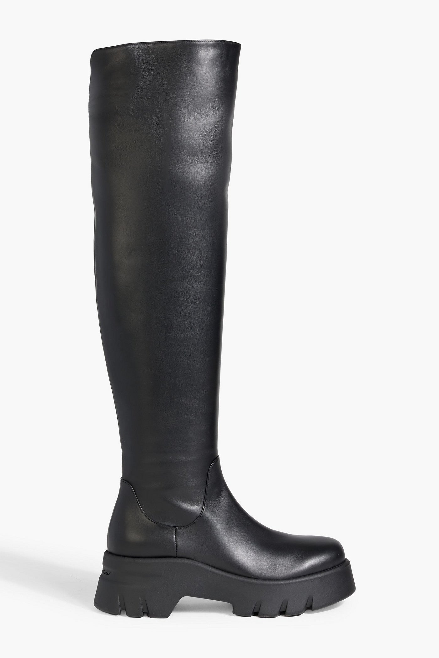 Gianvito Rossi Montey Leather Platform Over-The-Knee Boots Black Women's
