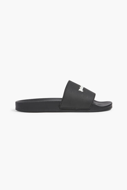 Palm Angels Appliqud Rubber Slides Black