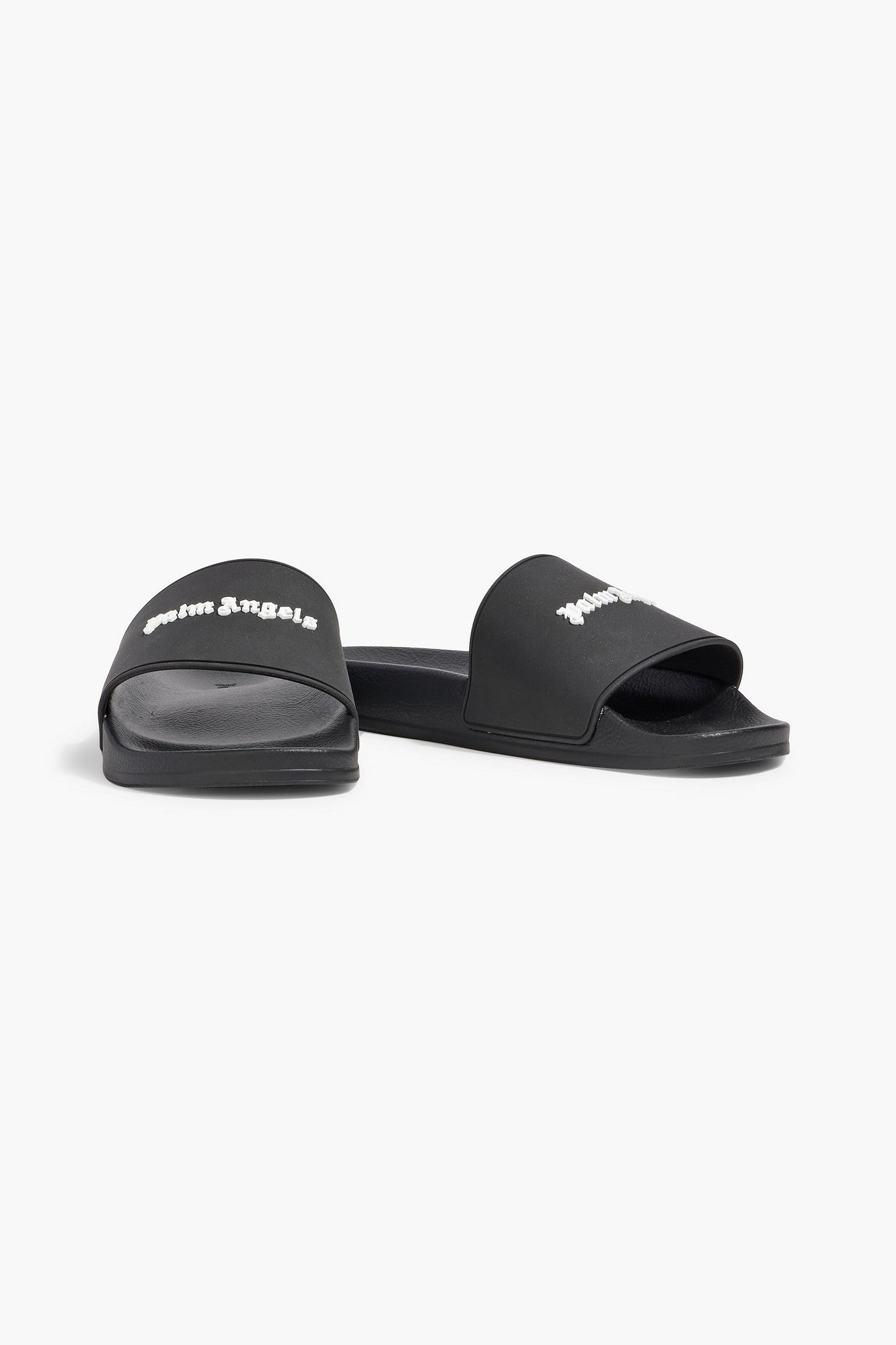 Palm Angels Appliqud Rubber Slides Black