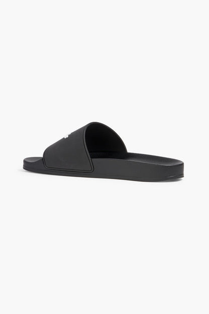 Palm Angels Appliqud Rubber Slides Black