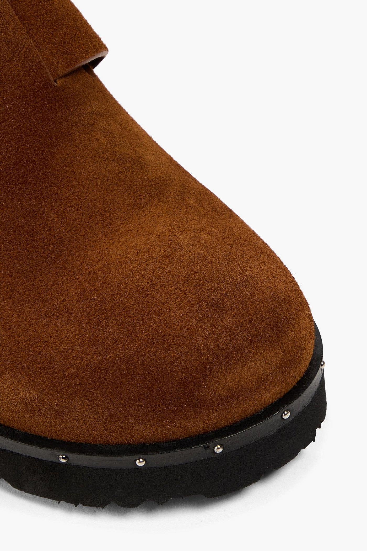 Palm Angels Studded Suede Clogs Brown