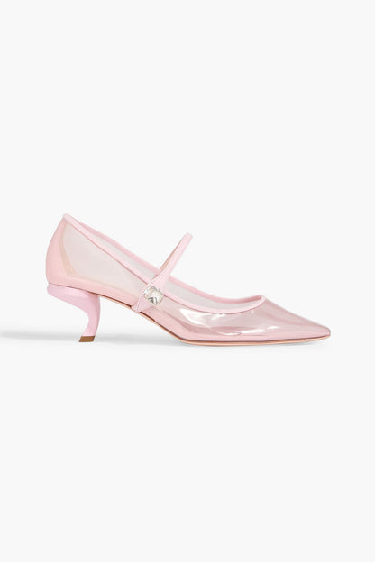 Roger Vivier Babies Virgule Leather-Trimmed Pvc Pumps Baby Pink Women's