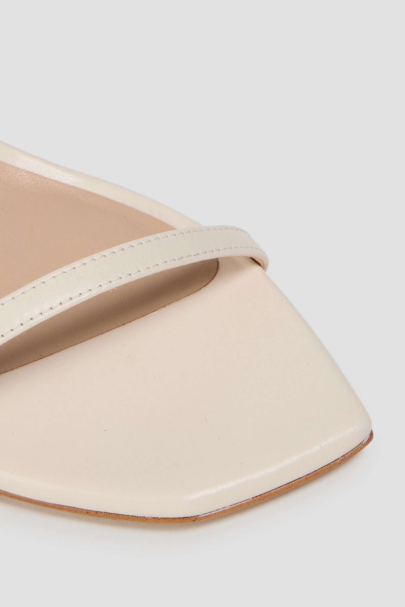 Stuart Weitzman Amelina 75 Leather Sandals Ivory Women's