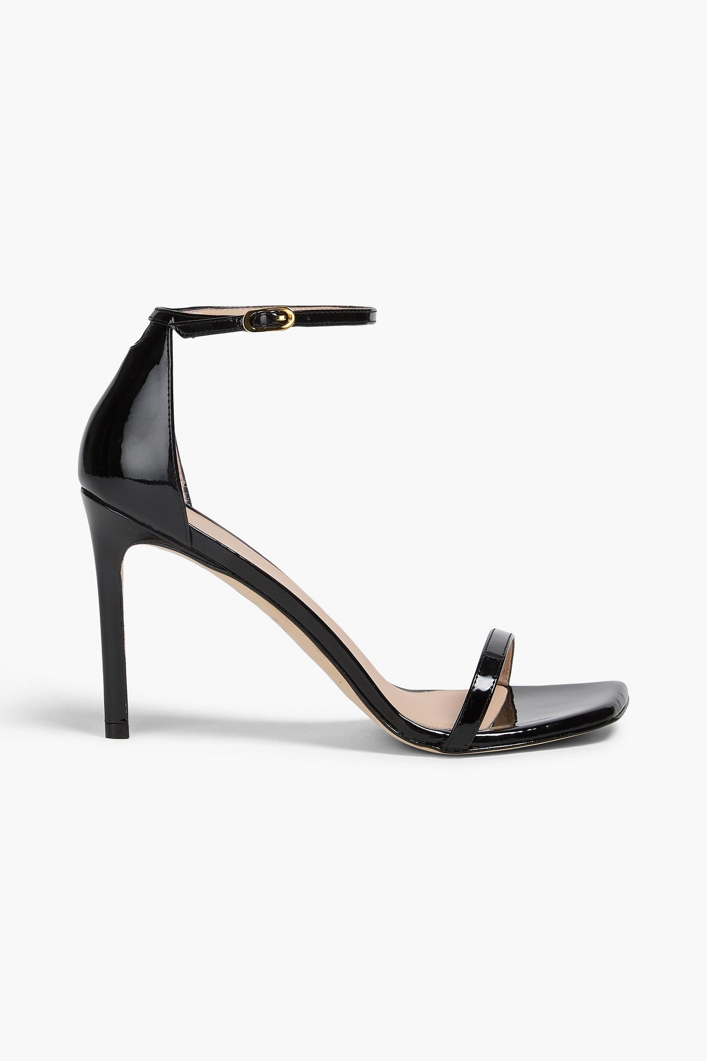 Stuart Weitzman Amelina 95 Patent-Leather Sandals Black Women's