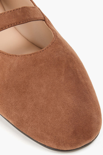 Stuart Weitzman Kyra Suede Mary Jane Flats Brown Women's