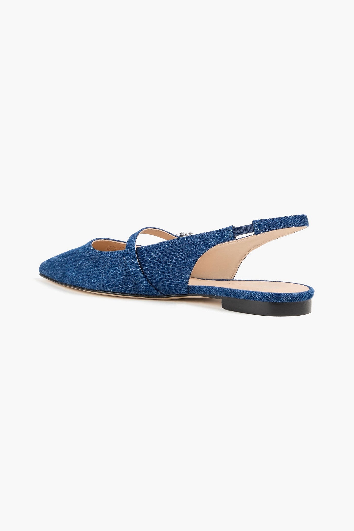 Stuart Weitzman Aura Denim Slingback Mary Jane Flats Mid Denim Women's