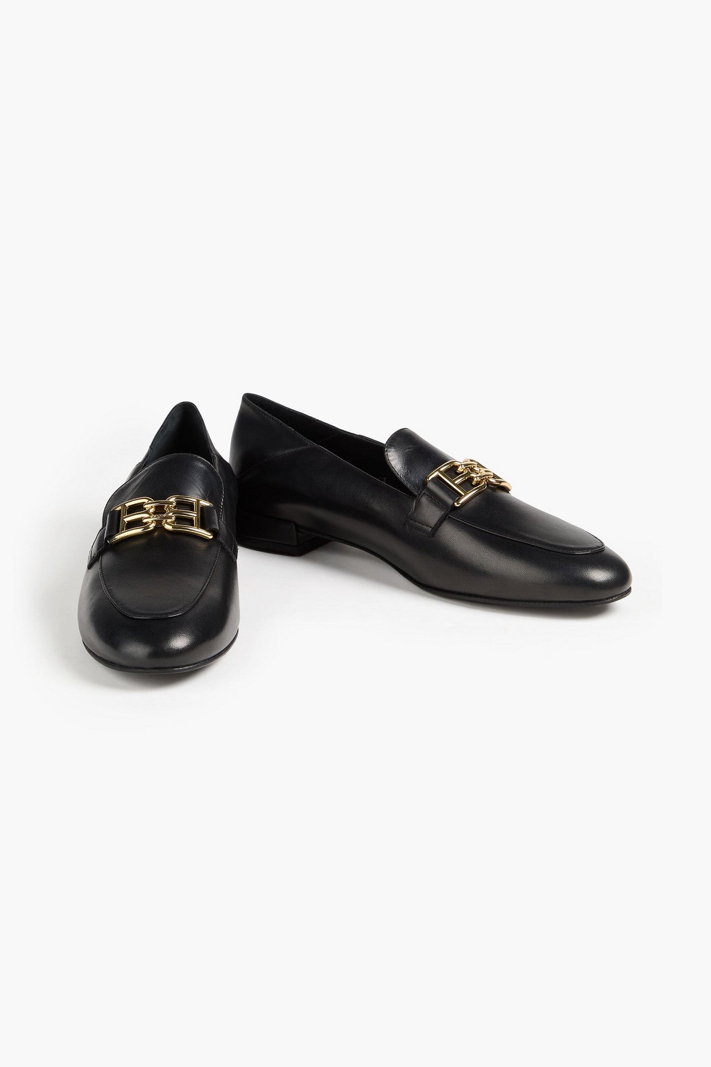 Bally Ellah Embellished Leather Loafers Black Women's