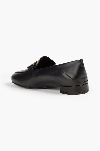 Bally Ellah Embellished Leather Loafers Black Women's