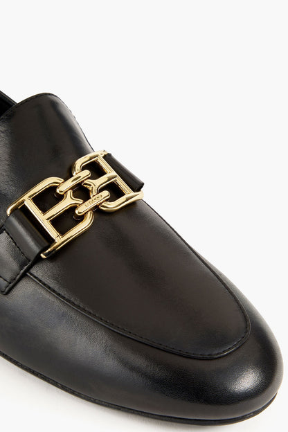 Bally Ellah Embellished Leather Loafers Black Women's